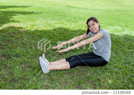 Asian woman exercising 12 11336566