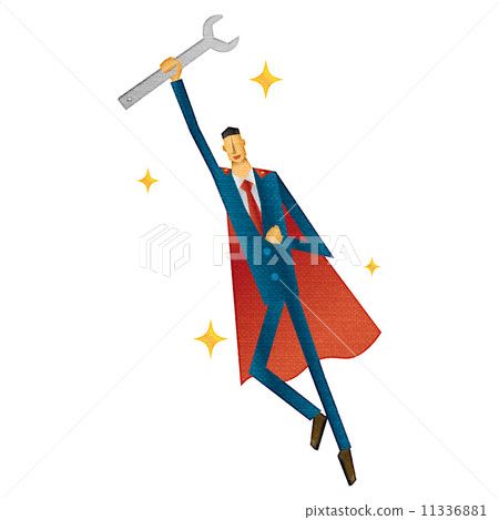 Businessman spanner wrench construction 11336881