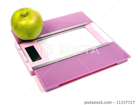 floor scales and green apple 11337727