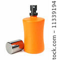 orange small bottle with a perfume liquid 11339194
