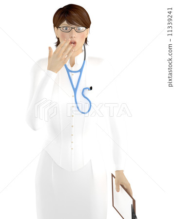 Female doctor upper body of surprising expression 11339241