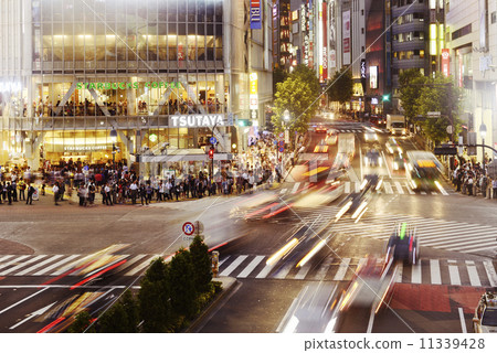 Scramble intersection at night 11339428
