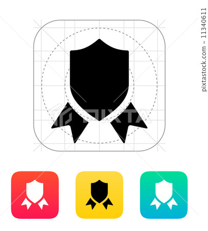 Shield with ribbon icon. - Stock Illustration [11340611] - PIXTA
