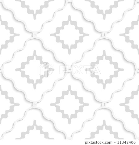 Diagonal white wavy squares pattern Diagonal white wavy squares pattern 11342406