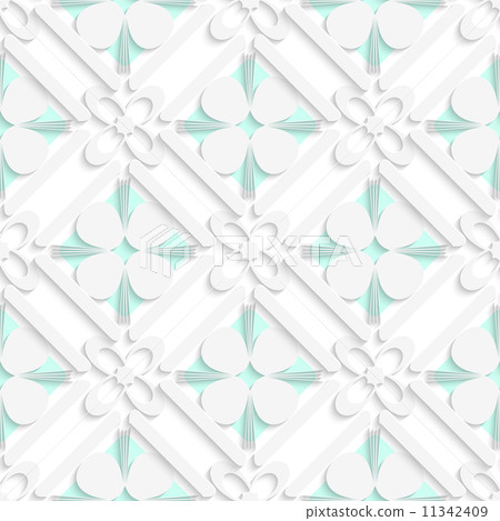 Diagonal clove leaves and flowers on green pattern Diagonal clove leaves and flowers on green pattern 11342409