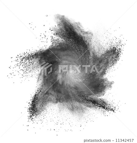 Black powder explosion isolated on white Black powder explosion isolated on white 11342457
