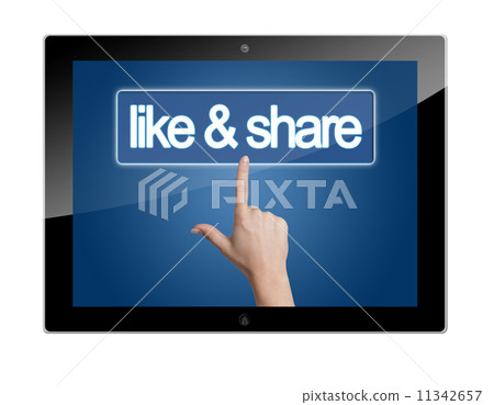 Tablet like and share button 11342657
