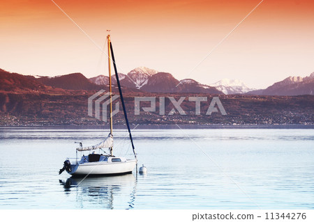 yacht on lake geneva 11344276
