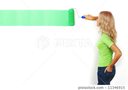 woman paint on wall woman paint on wall 11346915