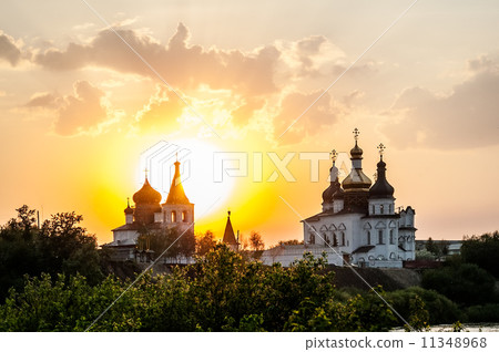 Sunset against Holy Trinity Monastery. Tyumen 11348968