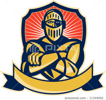 knight arms crossed with shield 11349092