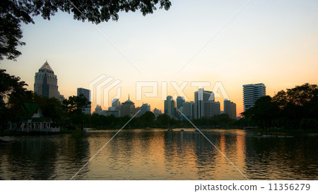 Bangkok evening skyline 11356279
