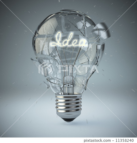 Light bulb exploding. Concept of idea. Light bulb exploding. Concept of idea. 11358240