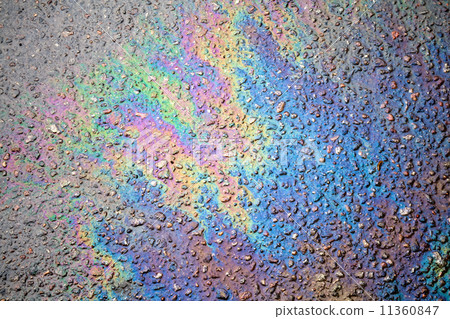 Background texture of an oil spill on asphalt road 11360847