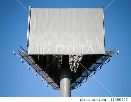 Blank triangle gray billboard on blue sky Blank triangle gray billboard on blue sky 11360855