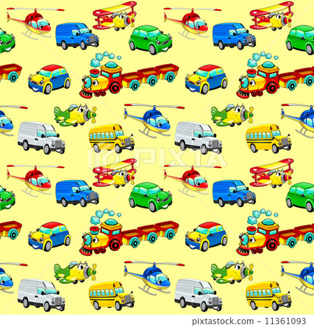 Funny vehicles with background. - Stock Illustration [11361093] - PIXTA