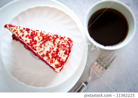 Red Velvet Cake on white plate 11362225