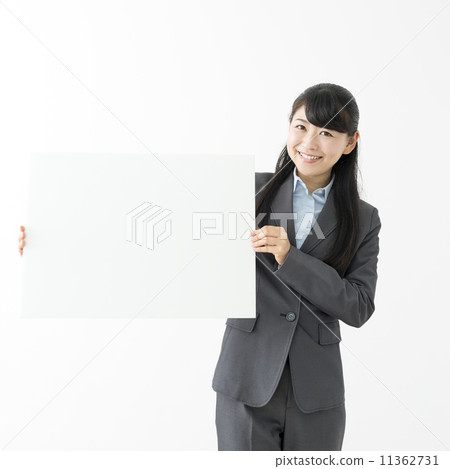 Young business woman recommendation message board upper body Young business woman recommendation message board upper body 11362731