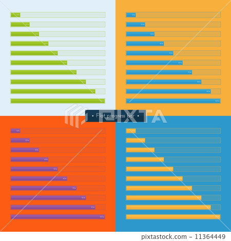 Set Flat Progress Bar - Stock Illustration [11364449] - PIXTA