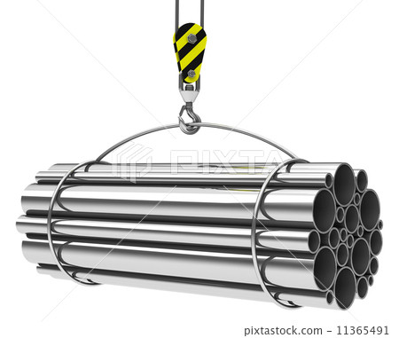 pipes on a crane hook 11365491