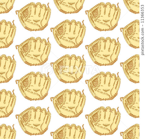 Sketch baseball glove, vintage seamless pattern 11366353