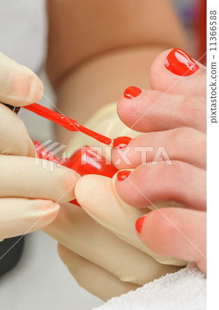 pedicure process macro closeup pedicure process macro closeup 11366588