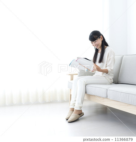 Young lady Newly built lifestyle Relaxing magazine 11366879