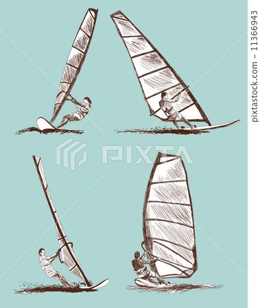 Windsurfing sketch Windsurfing sketch 11366943