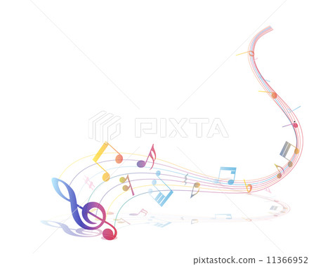 Multicolor musical note staff - Stock Illustration [11366952] - PIXTA