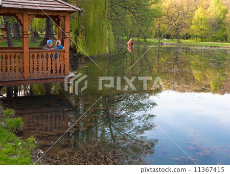 Spring lake in park 11367415