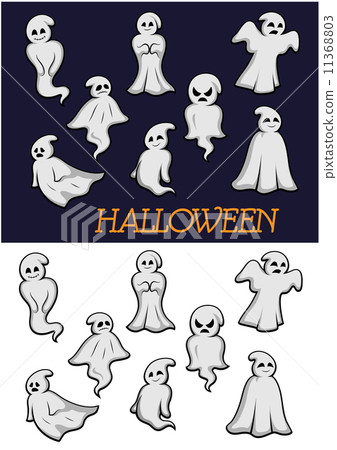Cartoon Halloween ghosts 11368803