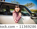 Girl Driving Car  11369286