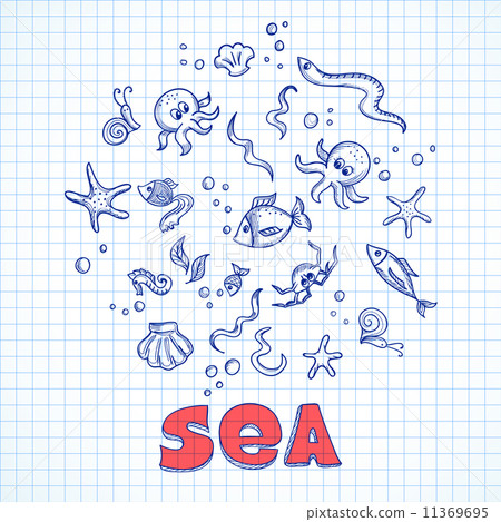 Sea life elements 11369695