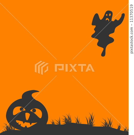 Halloween background with pumpkin and ghost 11370519