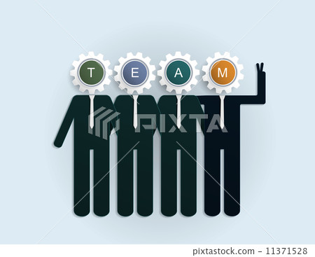 Businessman with "TEAM" letter on gear.Vector illustration teamwork concept Businessman with "TEAM" letter on gear.Vector illustration teamwork concept 11371528