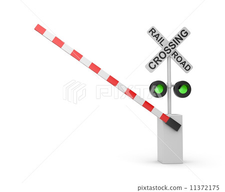 Railroad crossing. Green light 11372175