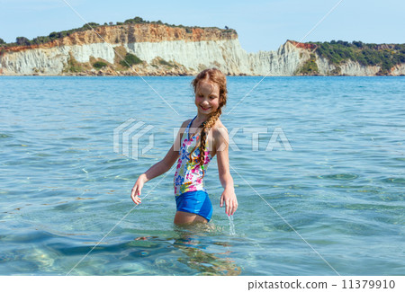 Happy girl in sea 11379910
