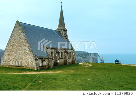 Old chapel in Etretat, Normandy, France. 11379920