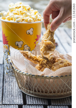 fried chicken and popcorn 11381660