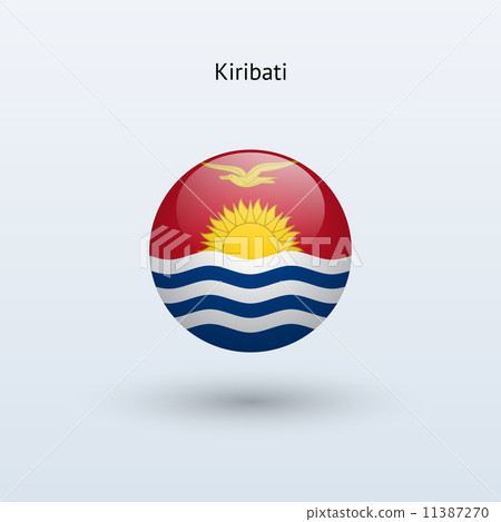 Kiribati round flag. Vector illustration. 11387270