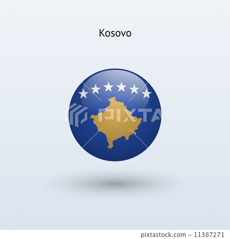 Kosovo round flag. Vector illustration. 11387271