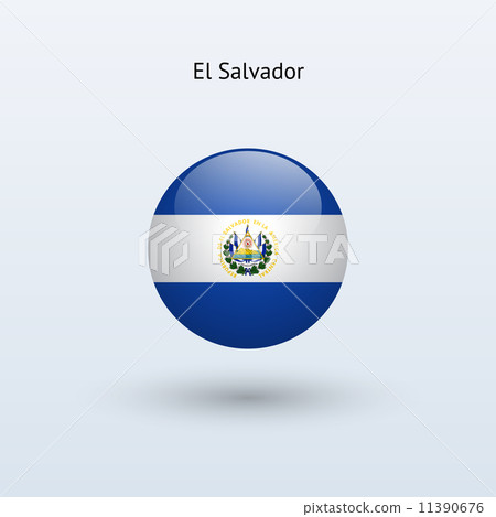 El Salvador round flag. Vector illustration. 11390676