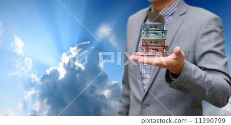 Businessman offer vintage travel bag Businessman offer vintage travel bag 11390799