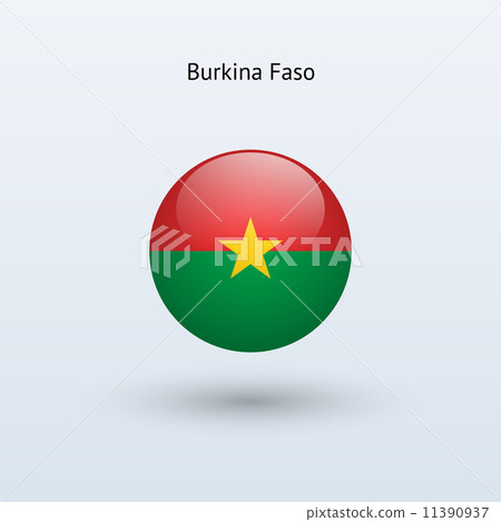 Burkina Faso round flag. Vector illustration. Burkina Faso round flag. Vector illustration. 11390937