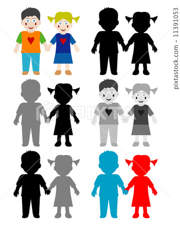 Color and black white happy kids 11391053