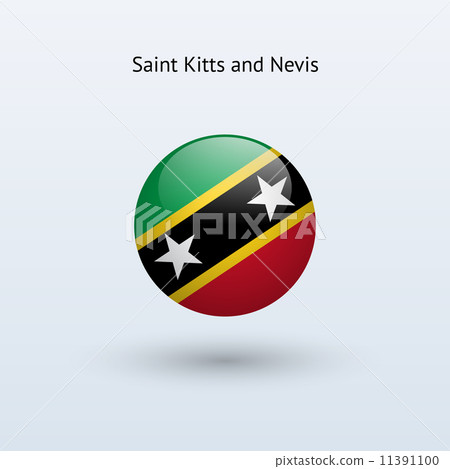 Saint Kitts and Nevis round flag. Saint Kitts and Nevis round flag. 11391100