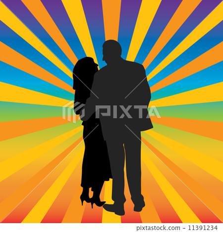 Happy couple hugging - Stock Illustration [11391234] - PIXTA