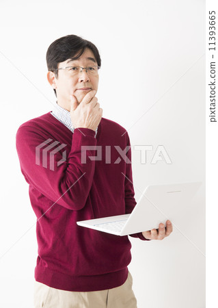 Male man who operates PC Male man who operates PC 11393665