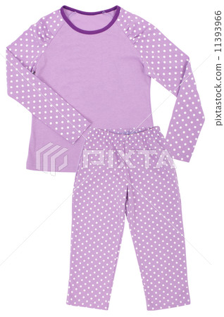 Pink childrens girls pajama set isolated on white Pink childrens girls pajama set isolated on white 11393966