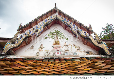 Thai Traditional Painting Glass on Temple arch door Thai Traditional Painting Glass on Temple arch door 11394702